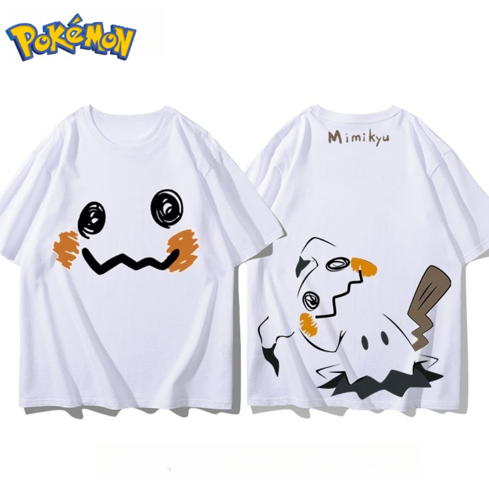 Anime Merchandise Store In Japan - 포켓몬 미믹큐 앞면과 뒷면 프린트 티셔츠