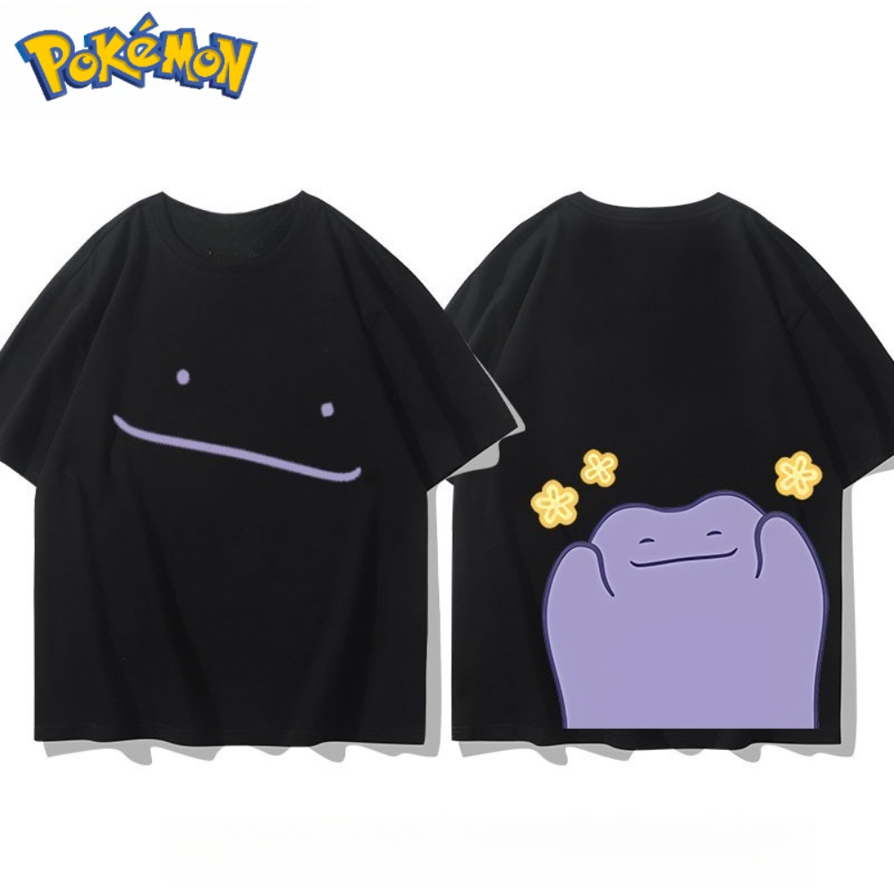 Anime Merchandise Store In Japan - 포켓몬 디토 앞면과 뒷면 프린트 티셔츠