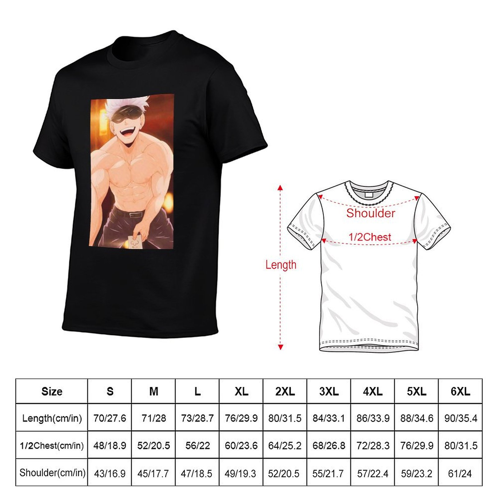 Gojo Satoru 상품 티셔츠 남성용 티셔츠 그래픽 - Anime Merchandise China 리뷰 및 가격