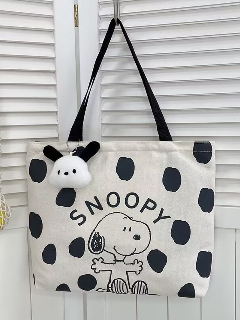 여성용 만화 스누피 캔버스 숄더백 대용량 토트백 학생용 - Anime Tote Bag 리뷰 및 가격