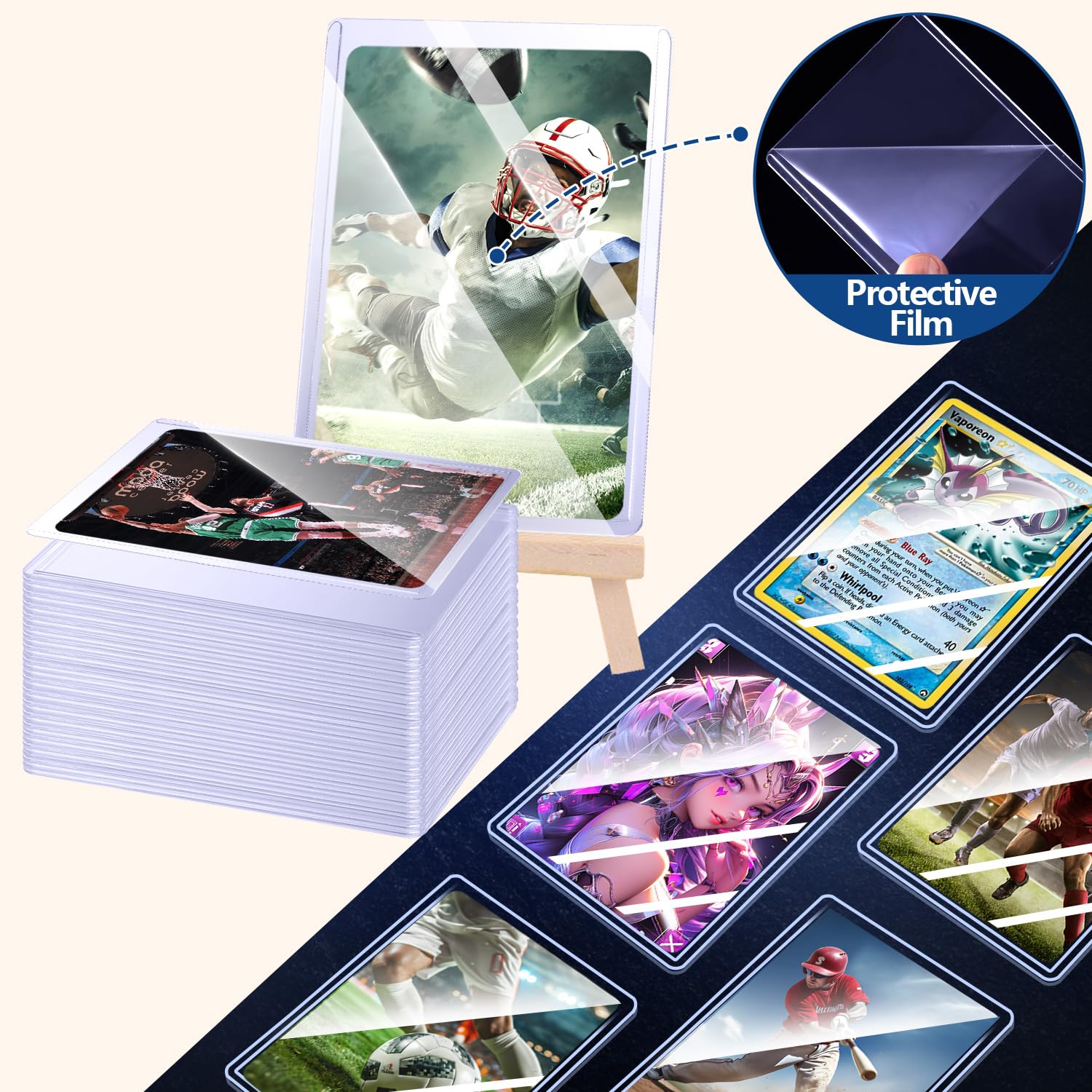25-50pcs 하드 카드 슬리브 안티 스크래치 홀더  - Collector Card Sleeve 리뷰 및 가격